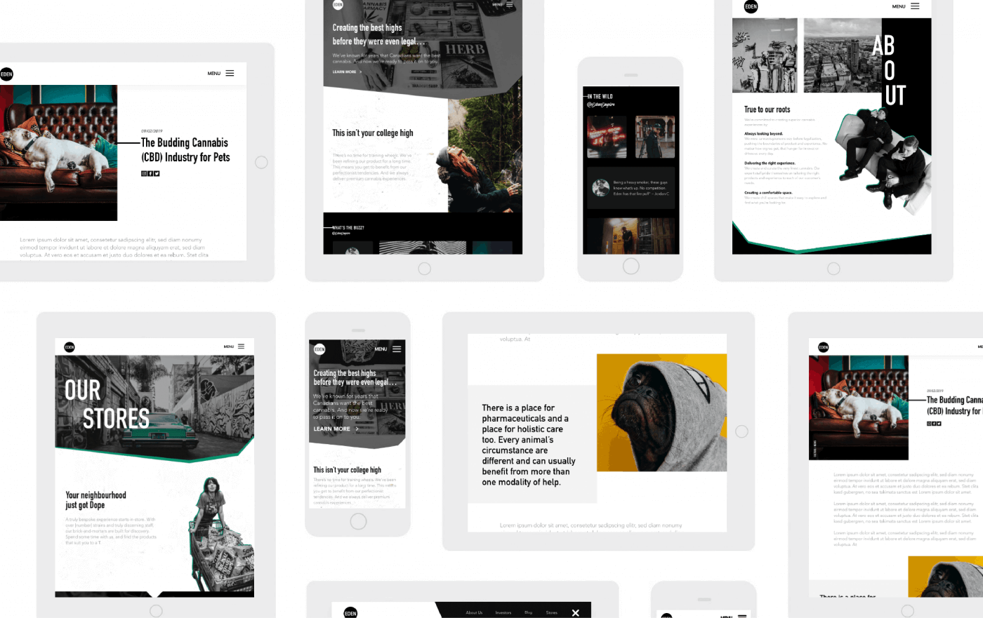 eden empire website displayed on different devices