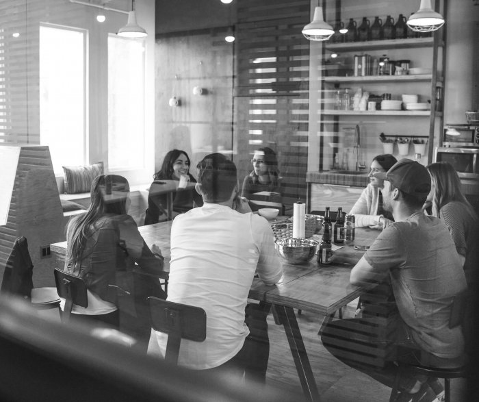 Group of coworkers hanging out