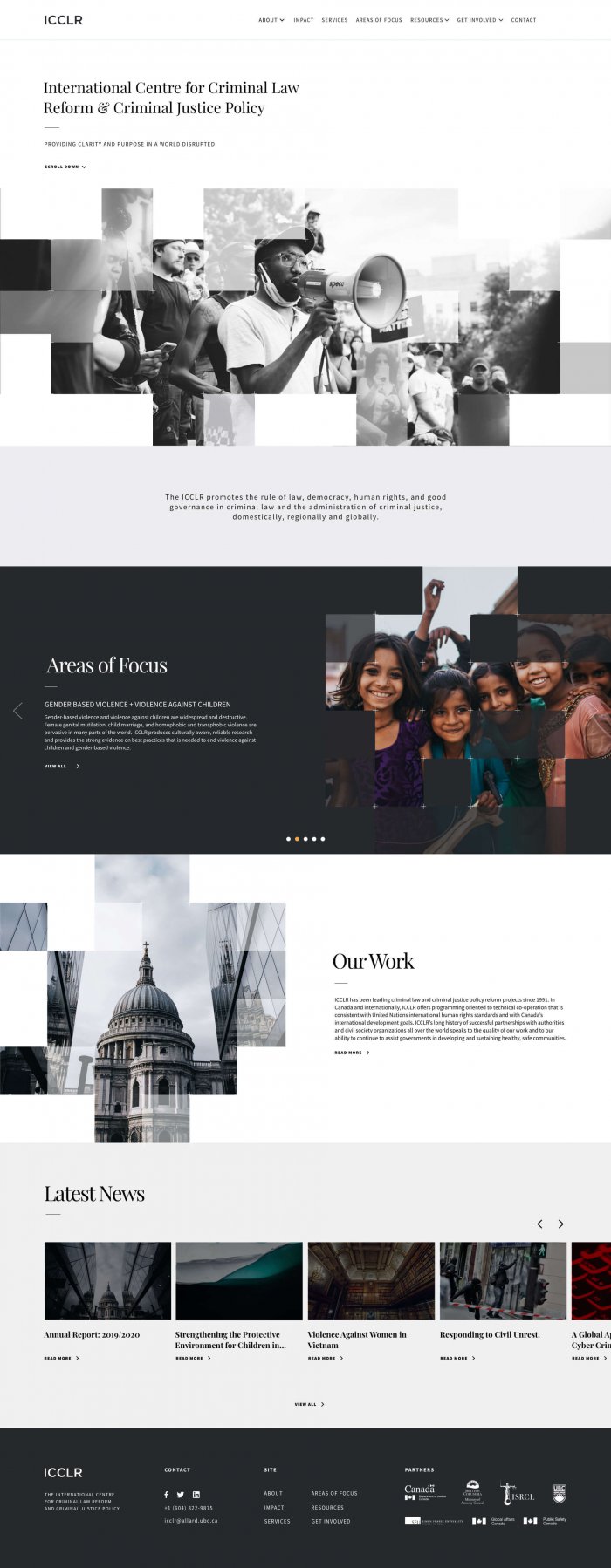 Website design showcase for Vancouver thinktank