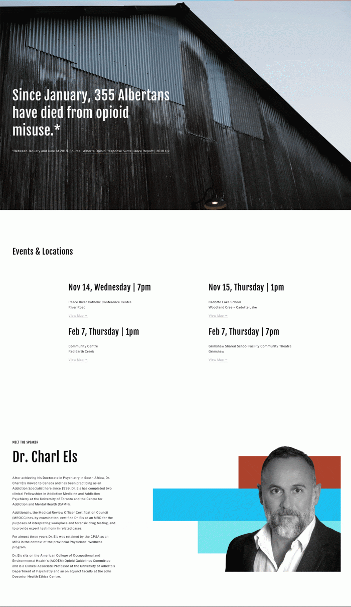 Mockup of a campaign landing page