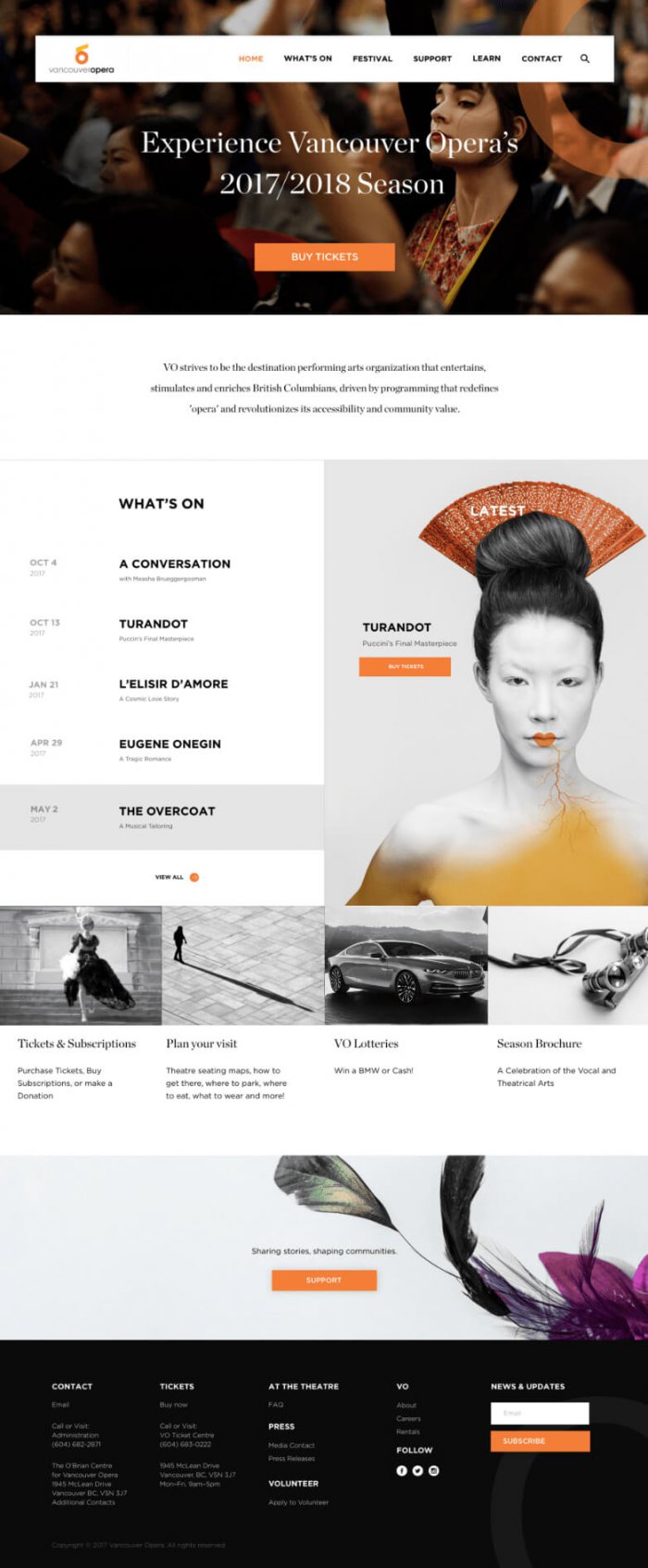 Vancouver Opera homepage design