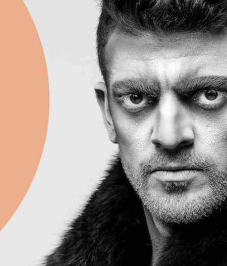 Man looking intensely into camera