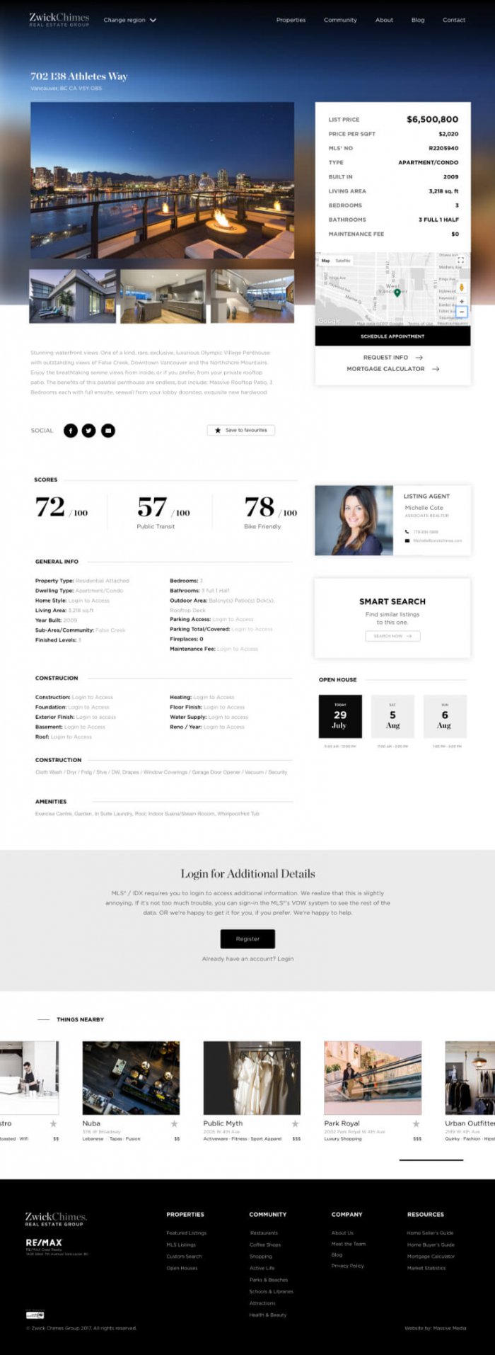 website design mockup for zwick chimes