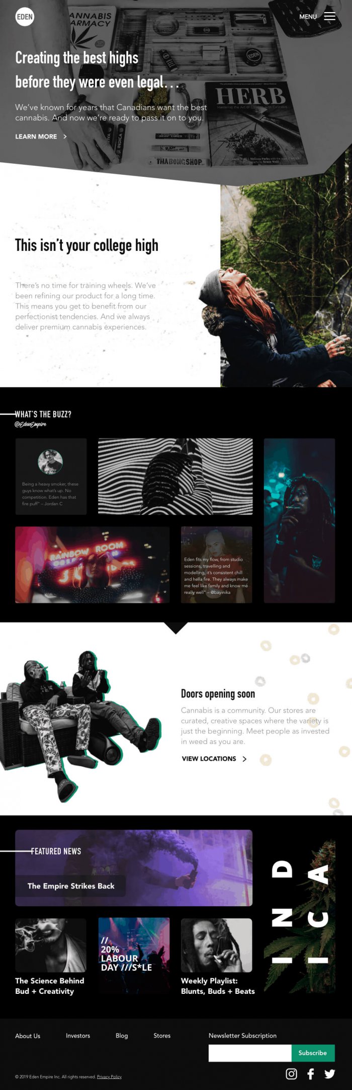 Mockup for eden empire website design