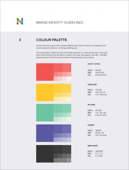 Colour palette from a brand guide