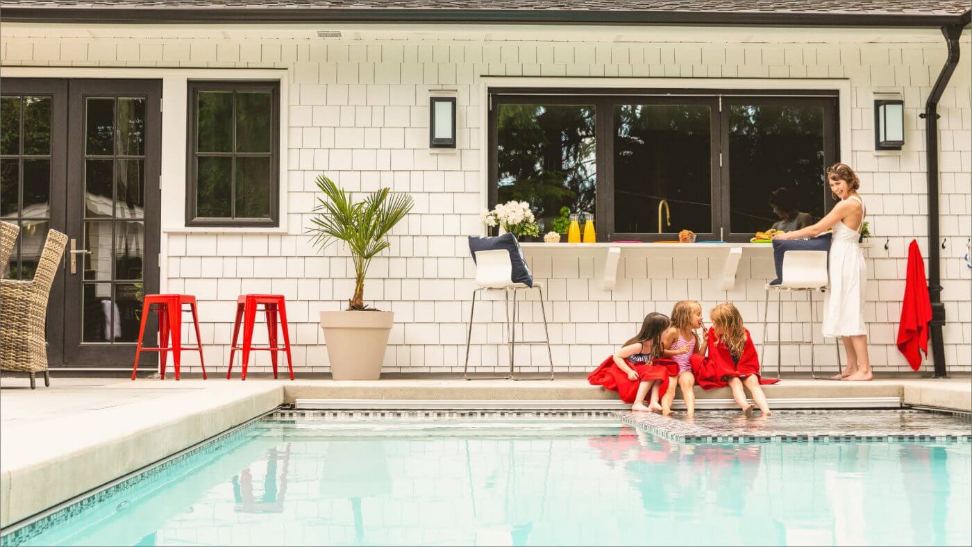 Pool scene from Team Clarke photoshoot