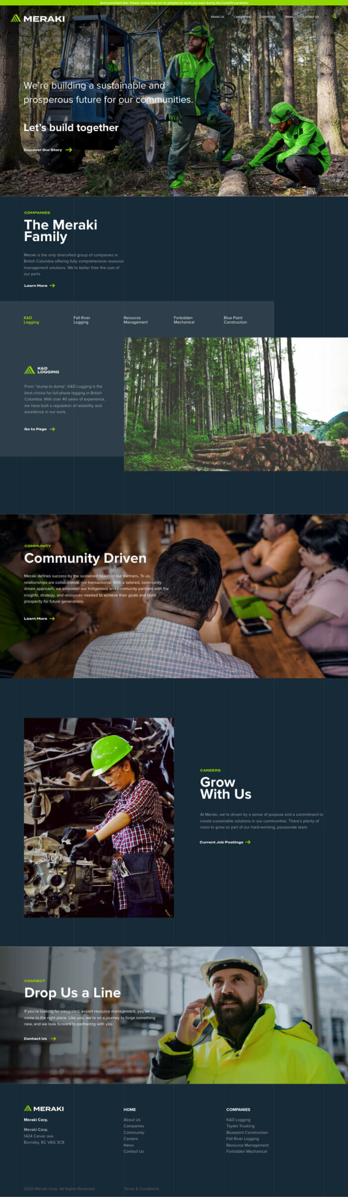 Homepage design from Meraki Resource website project